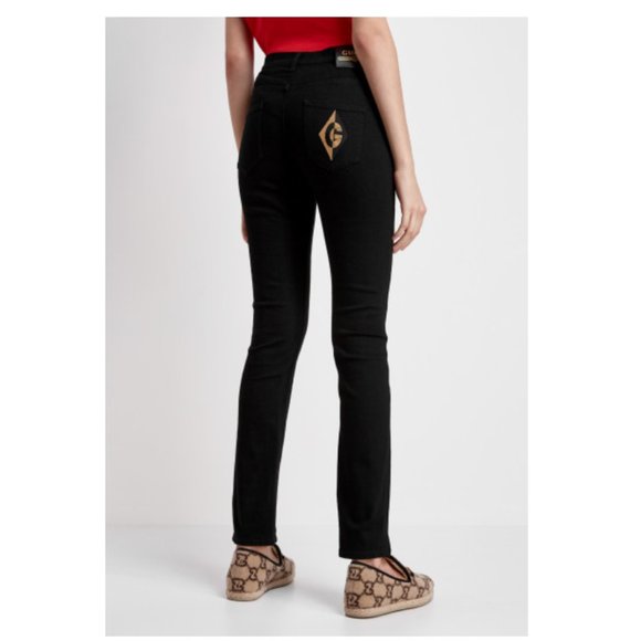 HOST PICK 🥳Gucci Skinny Jeans with Logo Patch in Black - Picture 3 of 6